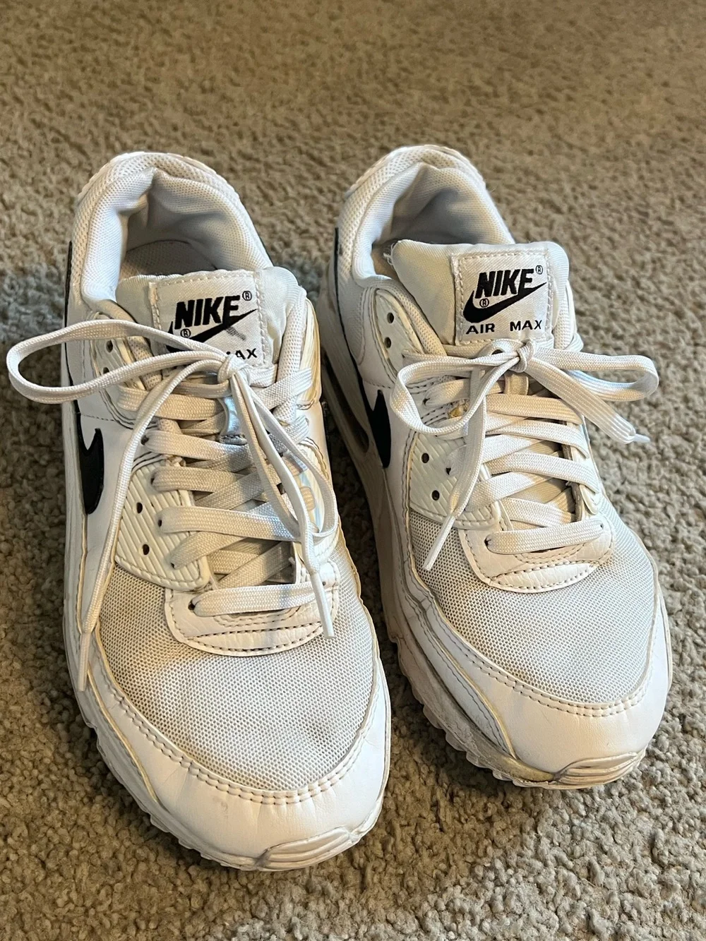 Nike White and Black Air Max Sneakers